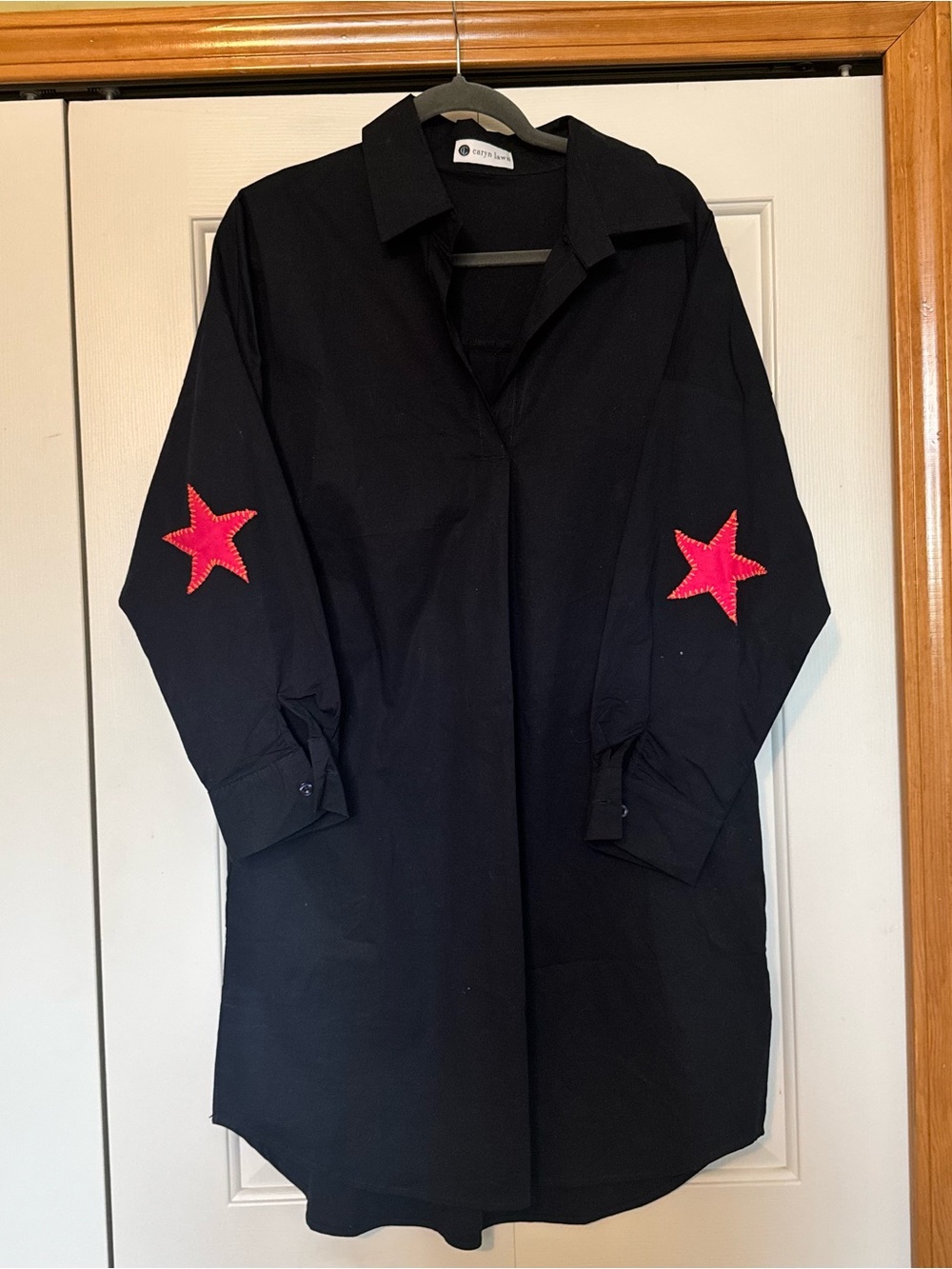 CARYN LAWN PREPPY STAR DRESS in NAVY BLUE